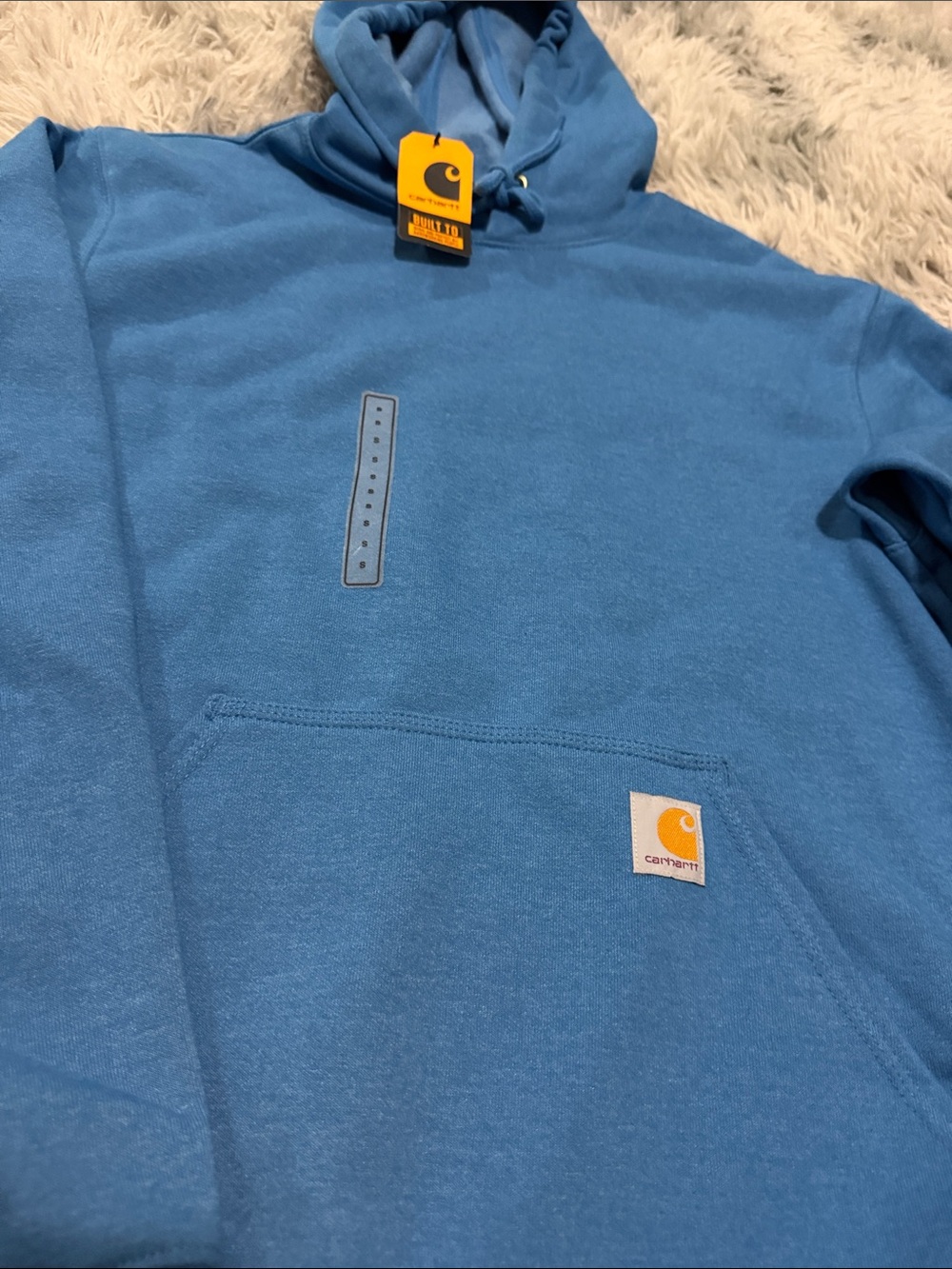 Carhartt Mens Hoodie Small New Blue Pullover - Picture 2 of 5